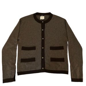 CHANEL 96A sweater twinset cashmere CC buttons